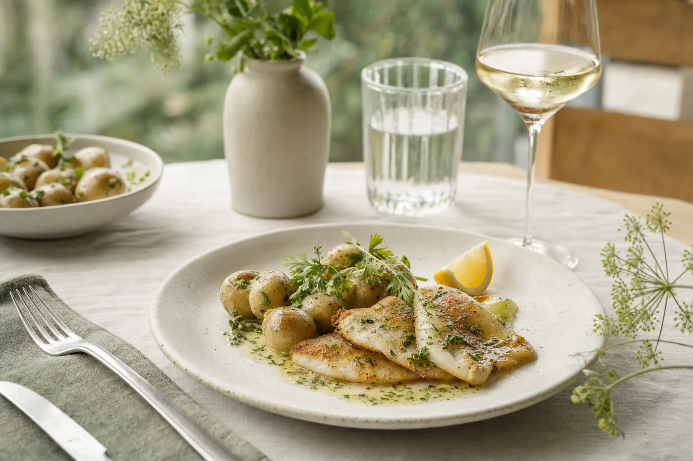 Eglifilets aus dem Genfersee mit Kräuterbutter